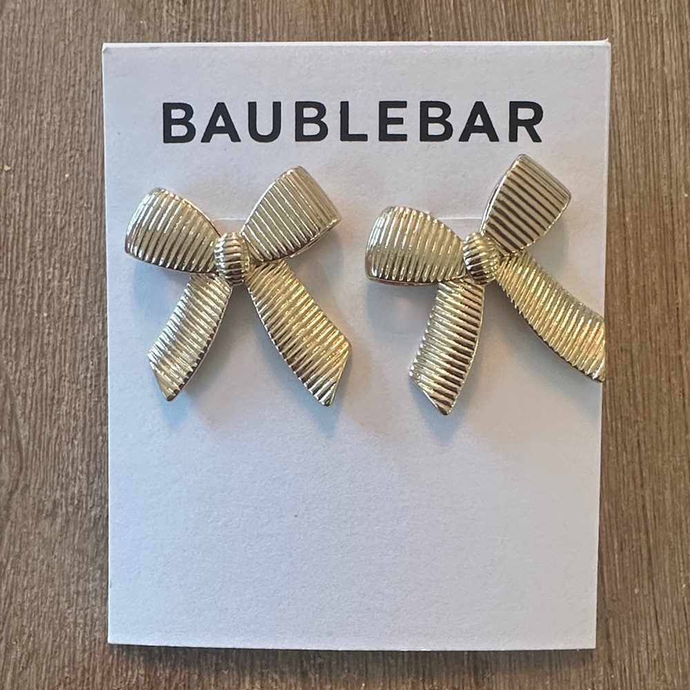 BaubleBar Metallic Gold Ribbon Earrings